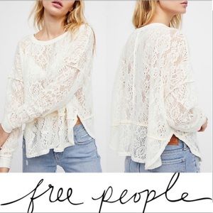 Free People Not Cold In This Lace Sweater Top—M